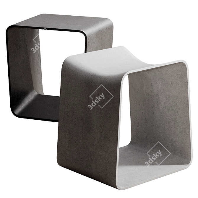Ecal Stone Side Table 3D 3D model image 2
