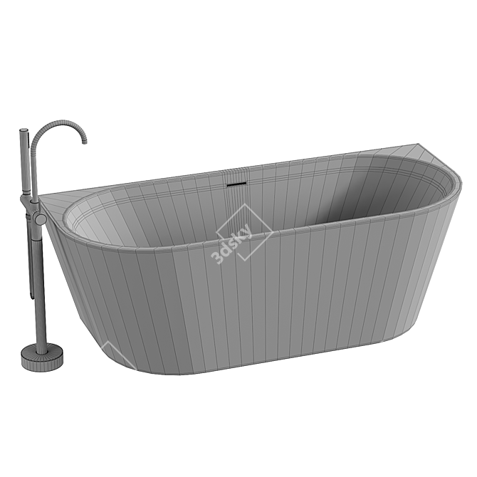 Modern Acrylic Abber Bath 170x80 3D model image 4