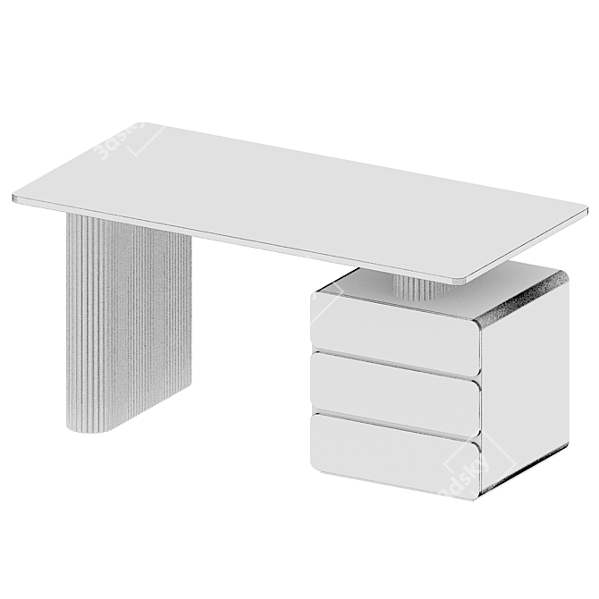 Designer Computer Office Desk 3D model image 3