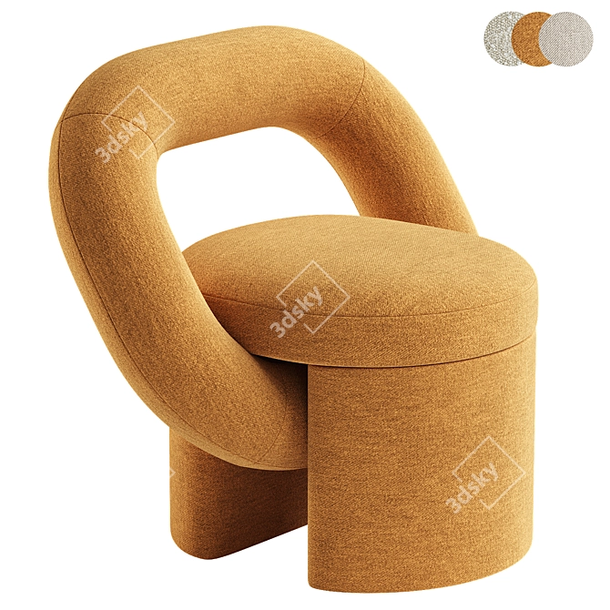 Cozy Boucle Armchair for 3D 3D model image 2