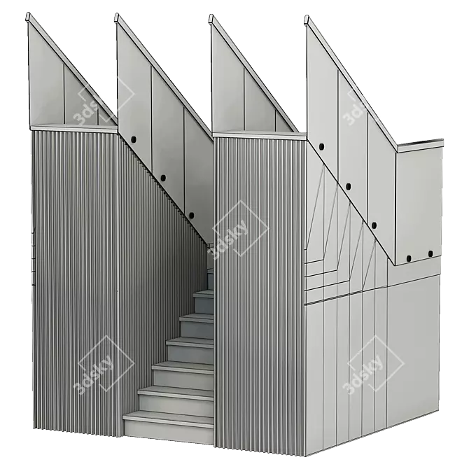 Modern Staircase 3D Model 3D model image 3