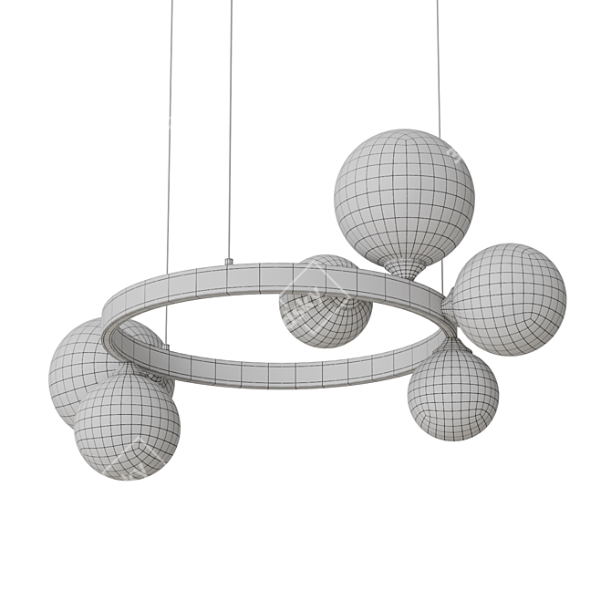 Asymmetric Glass Ring Chandelier 3D model image 4