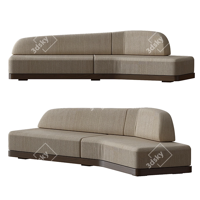 Luxury Champel Sofa by Zana 3D model image 1