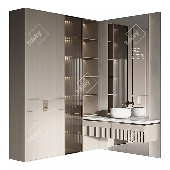 Modern Bathroom Furniture Set 3D model image 1