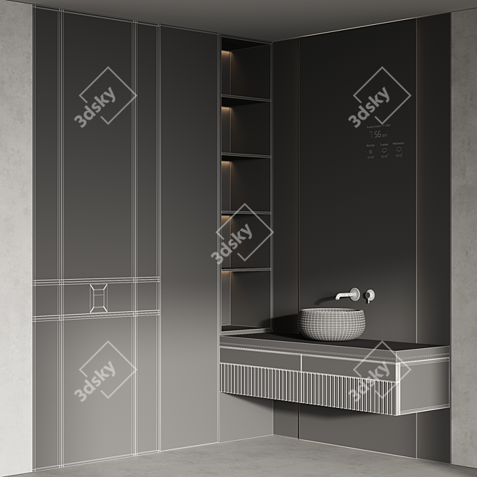 Modern Bathroom Furniture Set 3D model image 2