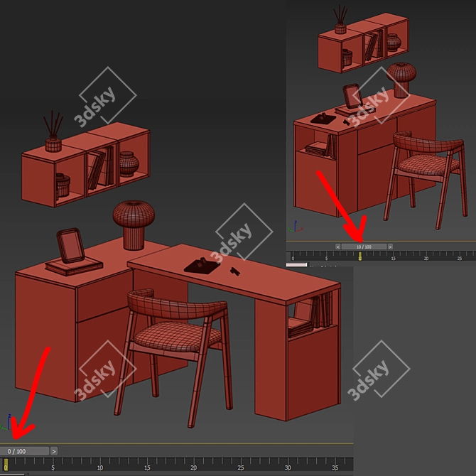 Transforming Axel-1 Furniture Set 3D model image 5