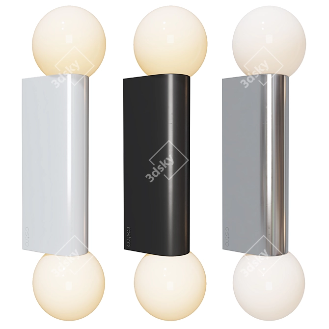 Modern Minimalist Ortona Twin Sconce 3D model image 1