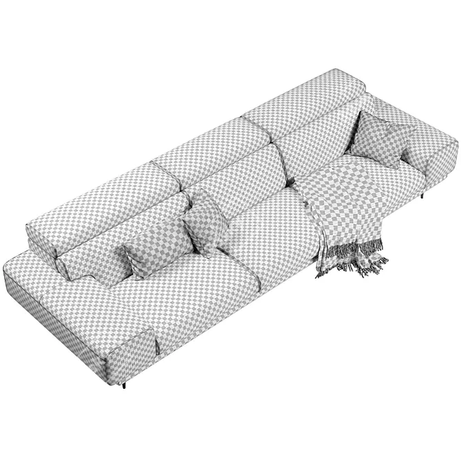 Modern FENDA Ronie Three-Seater Sofa 3D model image 4