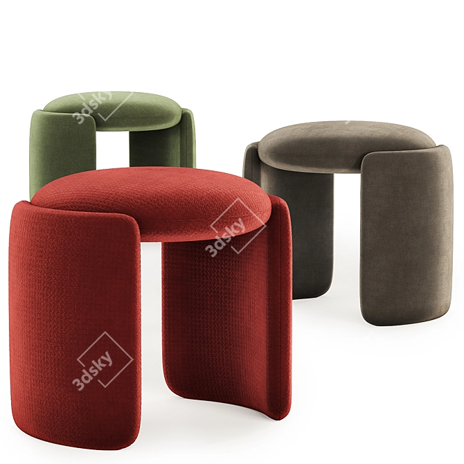 Cozy Hug Pouf in 5 Colors 3D model image 2