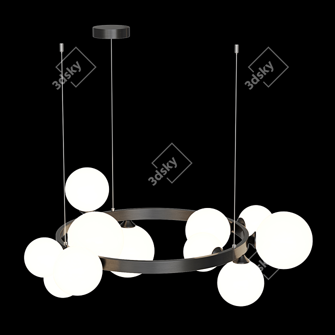 Elegant Ring Chandelier Lampatron IDAR 3D model image 2