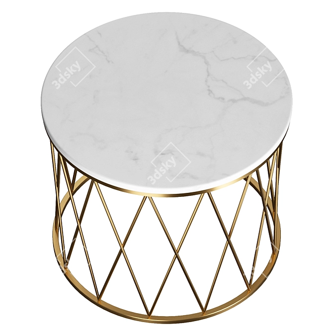 Modern White Touch Table 3D model image 2