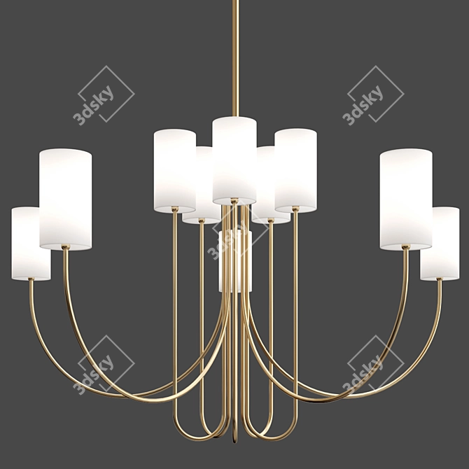 Harlem 10-Light Chandelier Fixture 3D model image 3