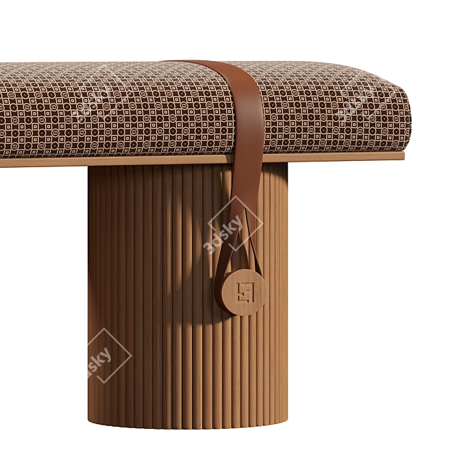 Fendi Casa F-ench Bench - Stylish Harmony 3D model image 3