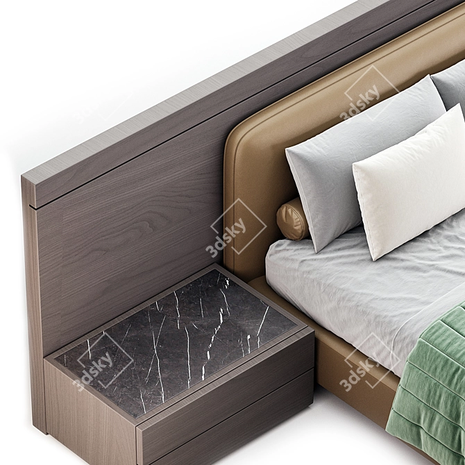 Double Bed by Lazzoni 3D model image 4