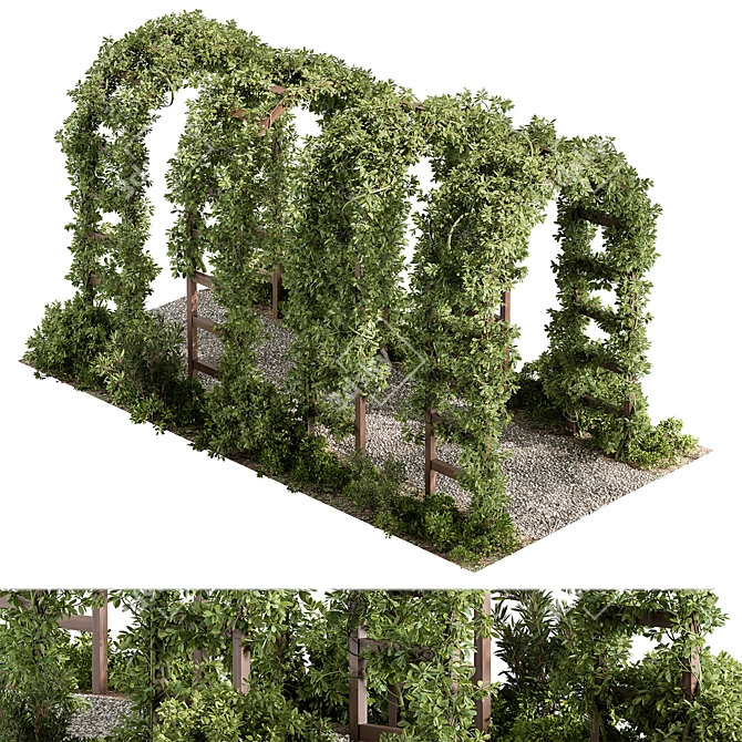 Garden Oasis Pergola Set 3D model image 1