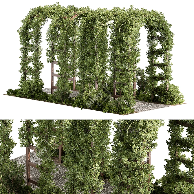 Garden Oasis Pergola Set 3D model image 2