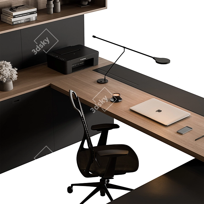 Executive Workstation - Office Desk 3D model image 3