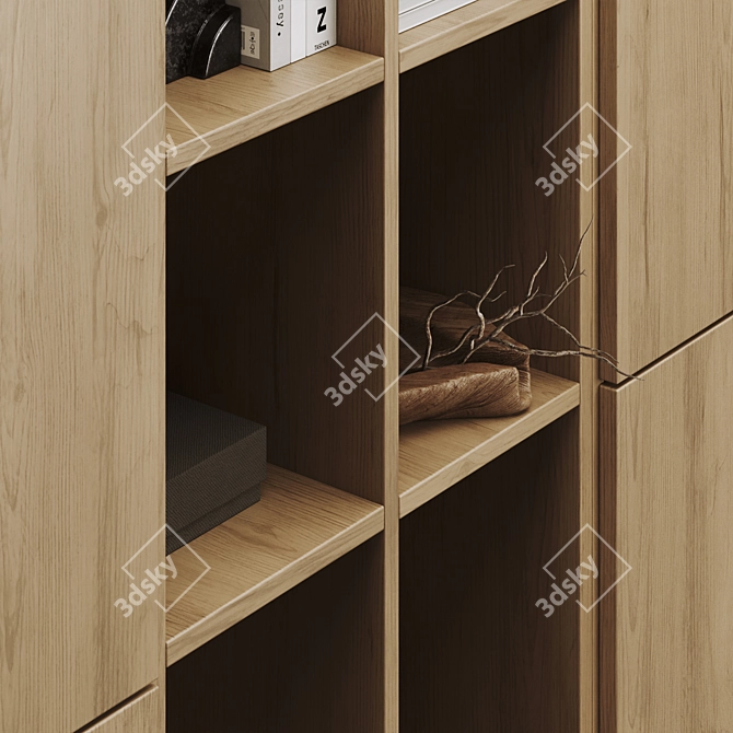 Modern Bookcase 3D Model Kit 3D model image 3