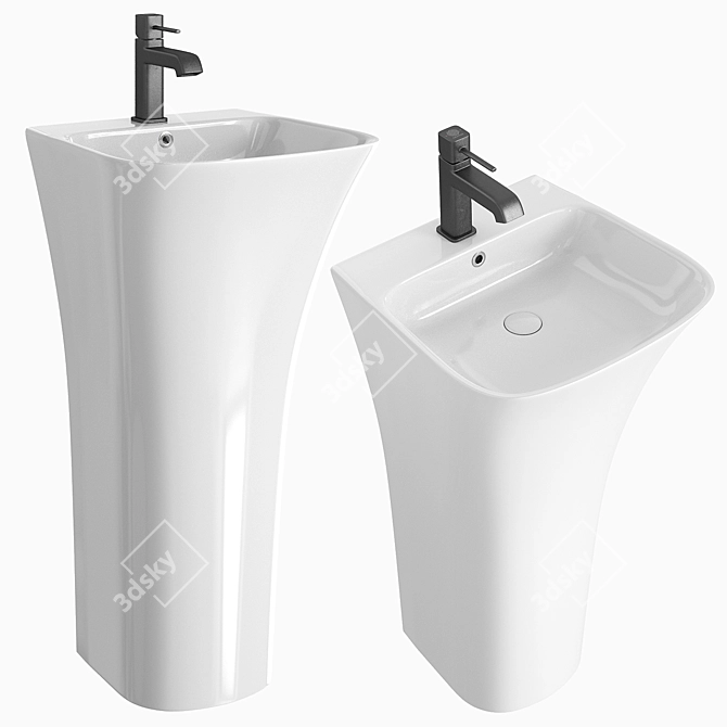 Floor Standing Sink Set 4543 3D model image 1