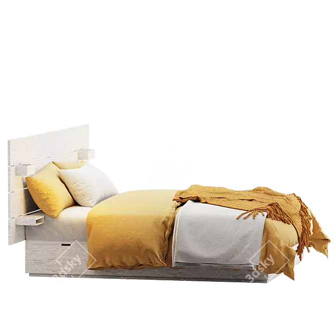 Sleek NORDLI Bed with Storage 3D model image 6
