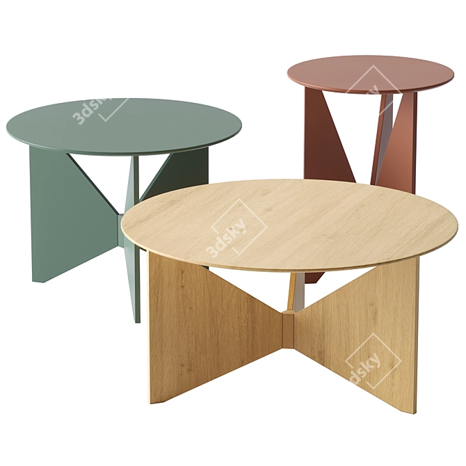 Modern Hiru Coffee Table Showcase 3D model image 1