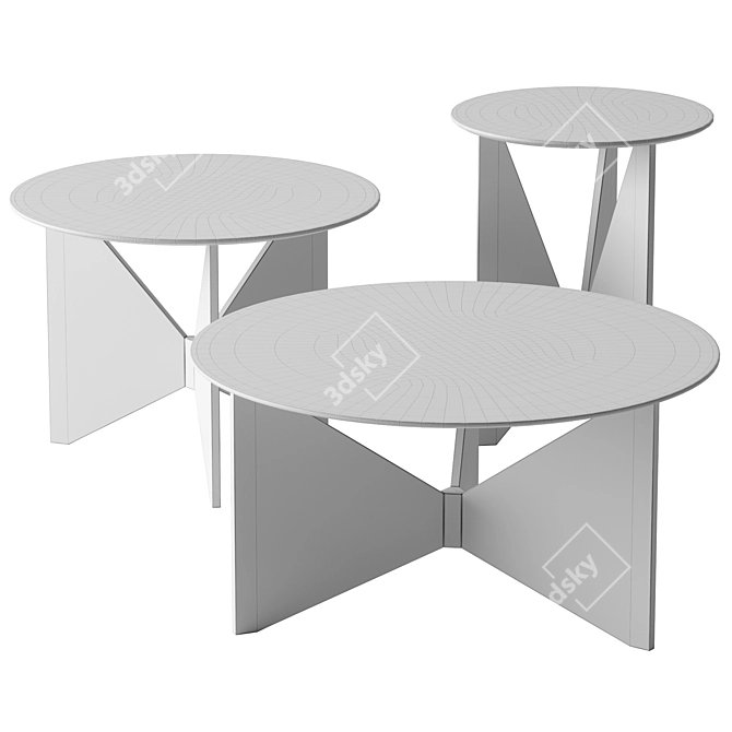 Modern Hiru Coffee Table Showcase 3D model image 5