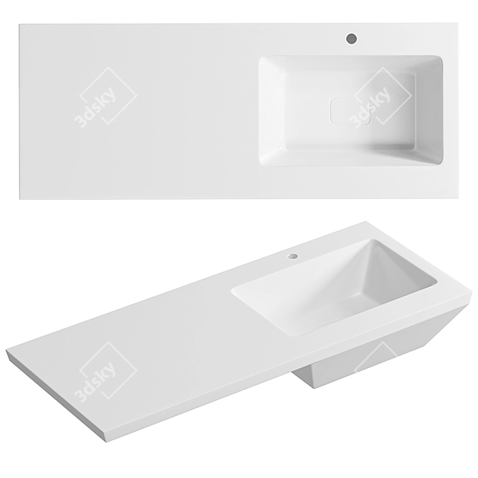 Madera Kamilla White Washbasin 3D model image 1