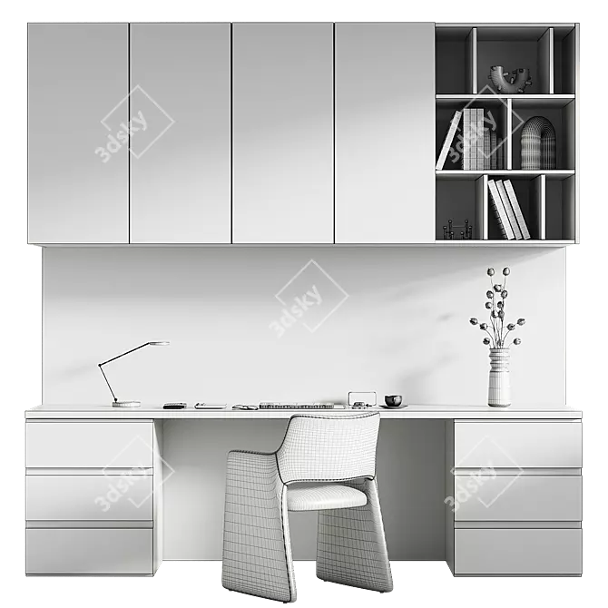 Modern Home Office Furniture Set 3D model image 4