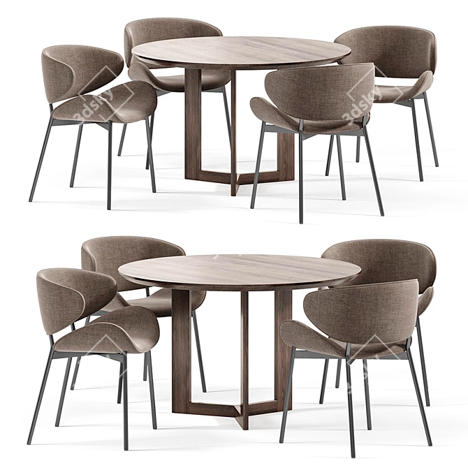 Modern Tess Dining Chair Set 3D model image 3