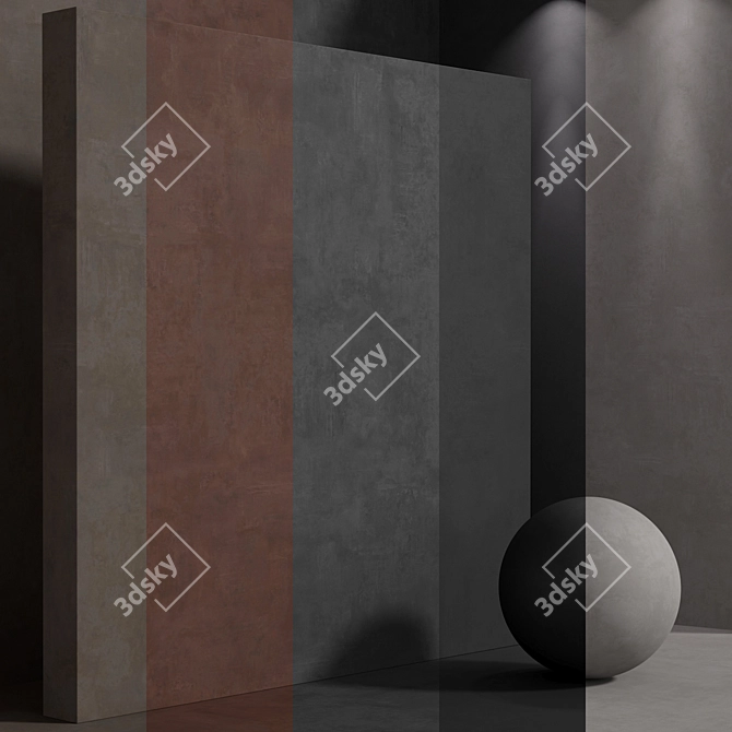 Seamless Concrete Plaster Set 3D model image 1