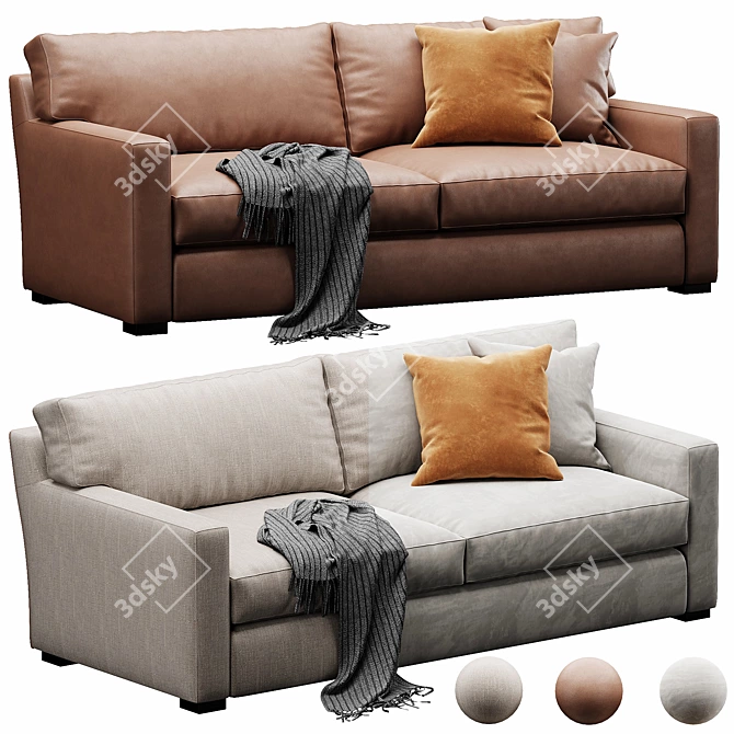 Customizable Crate&Barrel Axis Sofa 3D model image 1