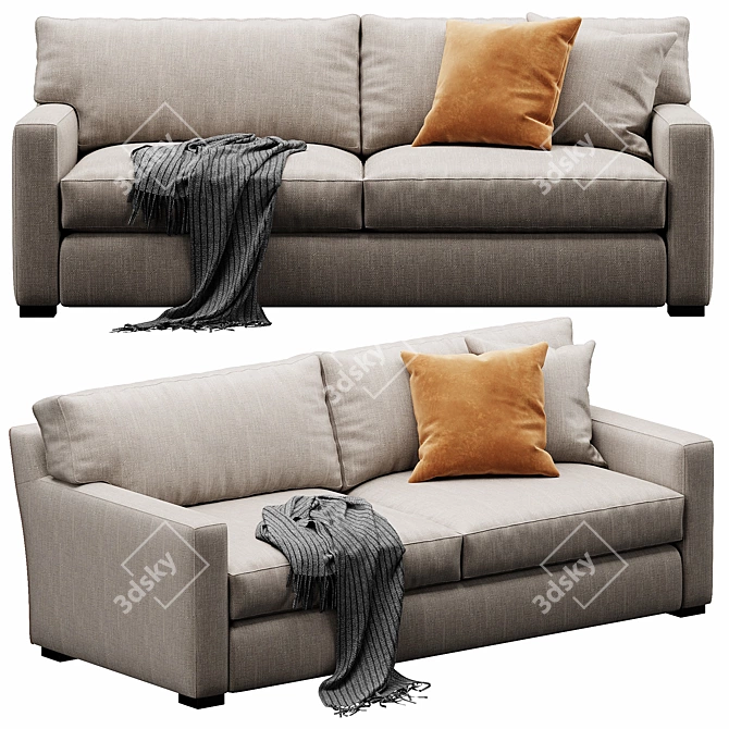 Customizable Crate&Barrel Axis Sofa 3D model image 5