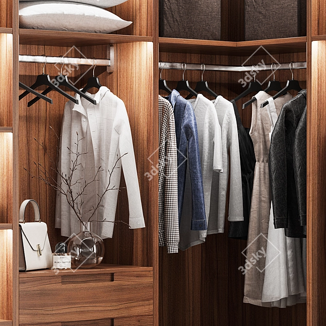 Smoothed Wardrobe 3D Model 3D model image 3
