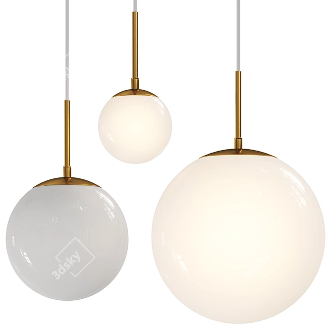 Sleek Nordic Pendant Lighting 3D model image 1