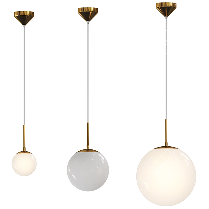 Sleek Nordic Pendant Lighting 3D model image 2