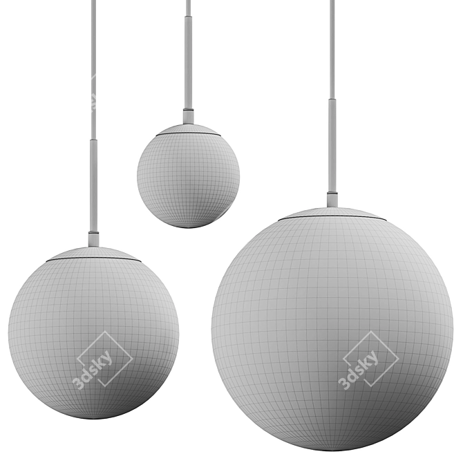 Sleek Nordic Pendant Lighting 3D model image 3