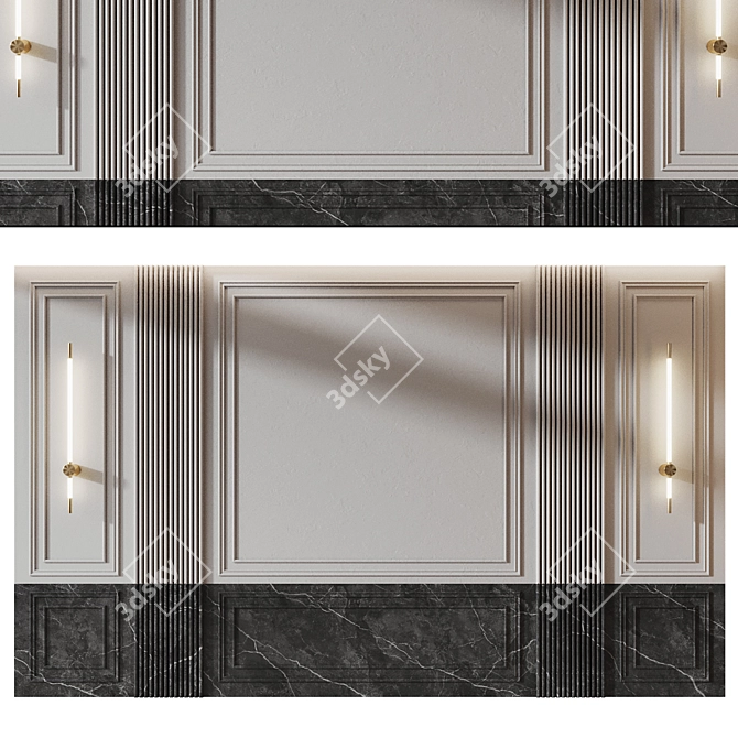 Modern Wall Panel 3D Model 3D model image 1