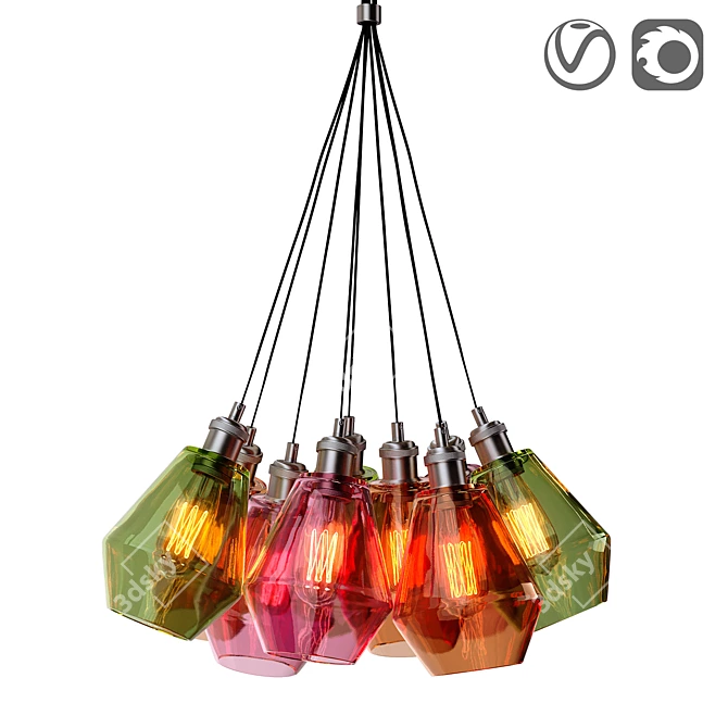 Customizable Pendant Light Genesis 3D model image 1