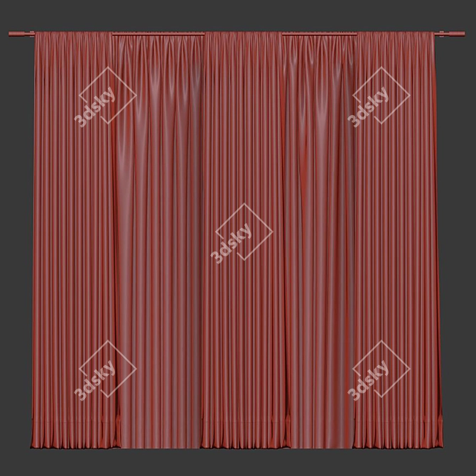 Texture-Mapped Curtain Model 3D model image 3