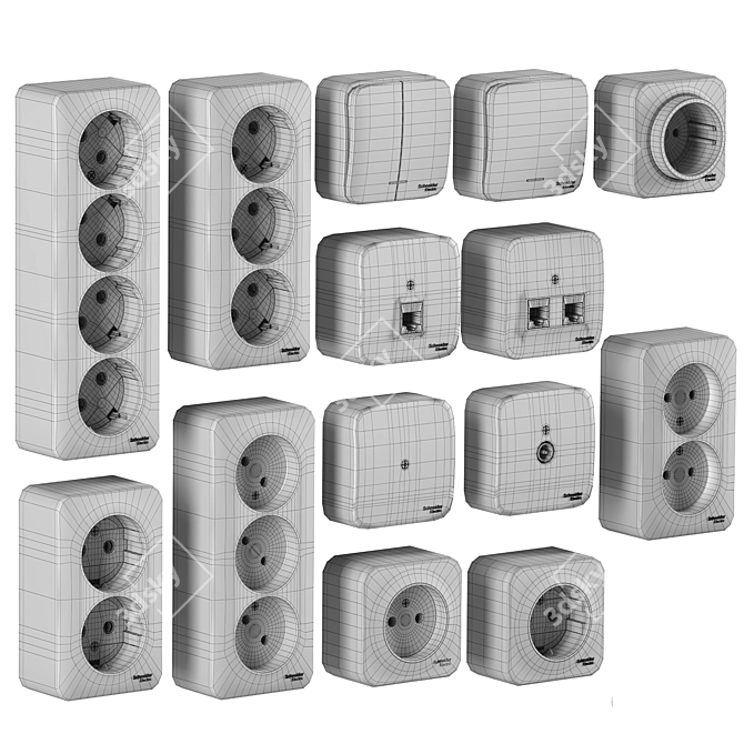 Schneider Electric Blanca Switches & Sockets 3D model image 2