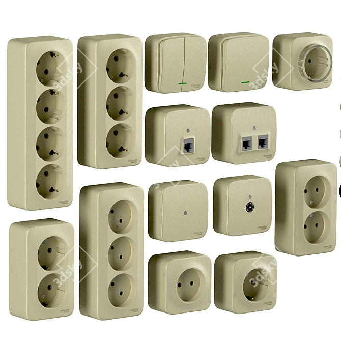 Schneider Electric Blanca Switches & Sockets 3D model image 6