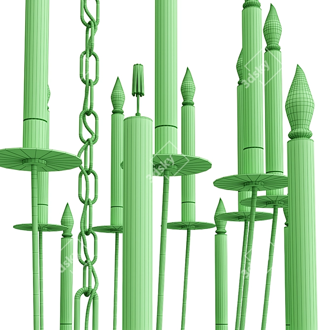 Erika Chandelier Aged Iron 24-Light 3D model image 3