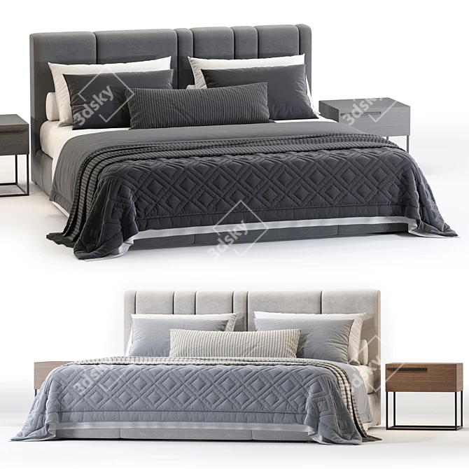 Modern Bonaldo Rigoletto Bed Frame 3D model image 2