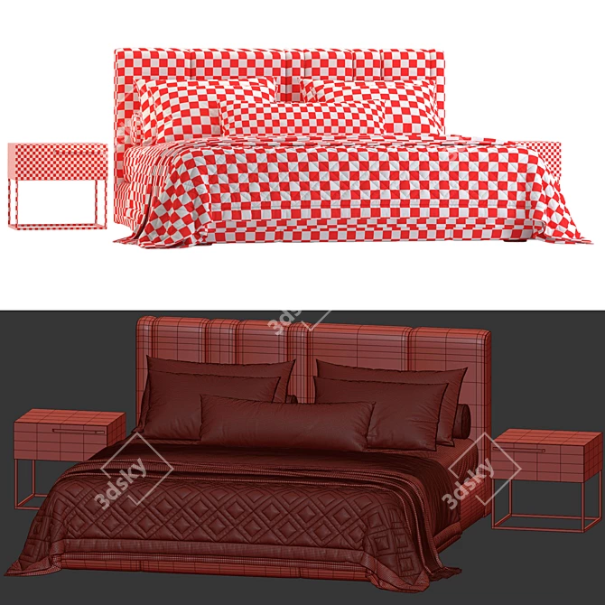 Modern Bonaldo Rigoletto Bed Frame 3D model image 6