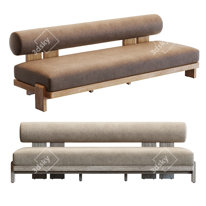 Vigo Teak Sofa 3D Model 3D model image 1