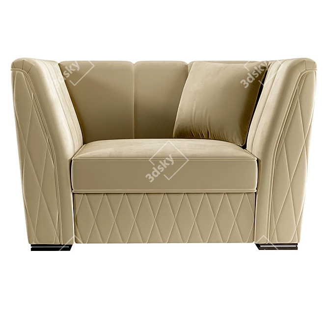 Contemporary Beige Marsele Armchair 3D model image 2