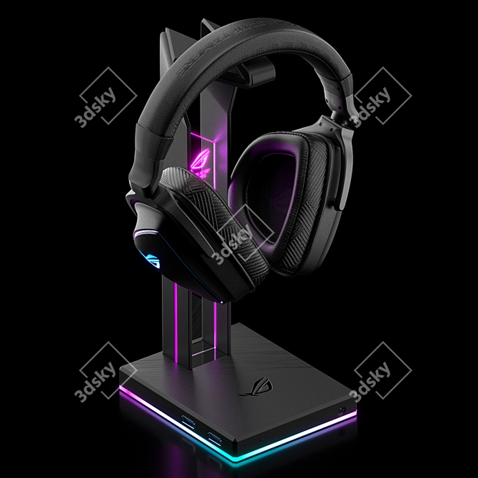 Asus Gaming Headset with Stand 3D model image 2