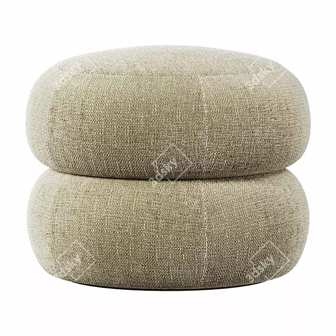 Luxury Velvet Ottoman Seat 3D model image 3