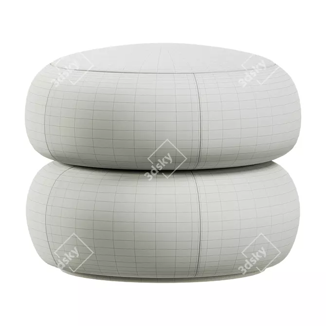 Luxury Velvet Ottoman Seat 3D model image 4