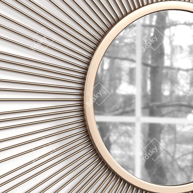 Champagne Sunburst Metal Mirror, 36 3D model image 2